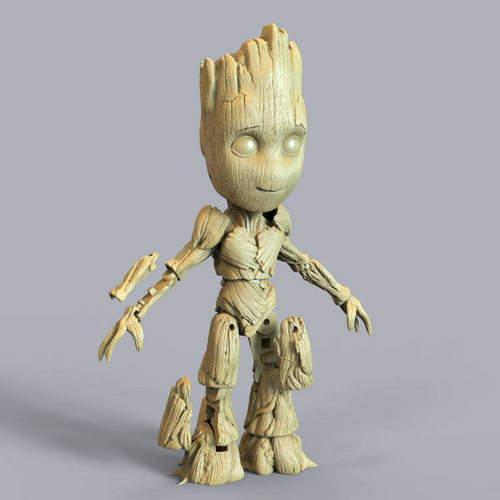 3d打印图纸模型素材文件树人格鲁特STL手办可动F2376