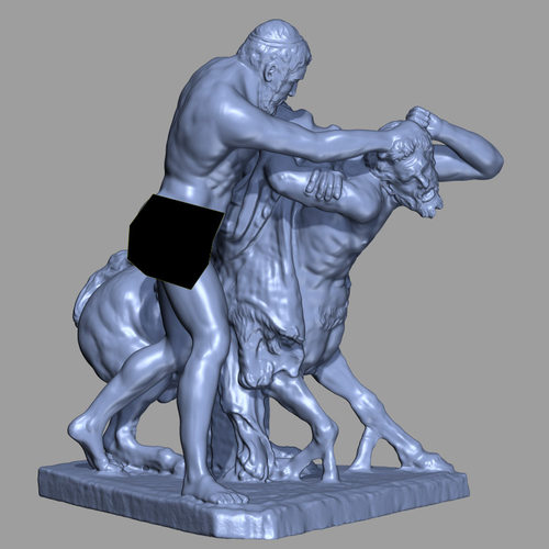 3d打印图纸赫拉克勒斯和半人马STL希腊罗马雕像圆雕图F3753
