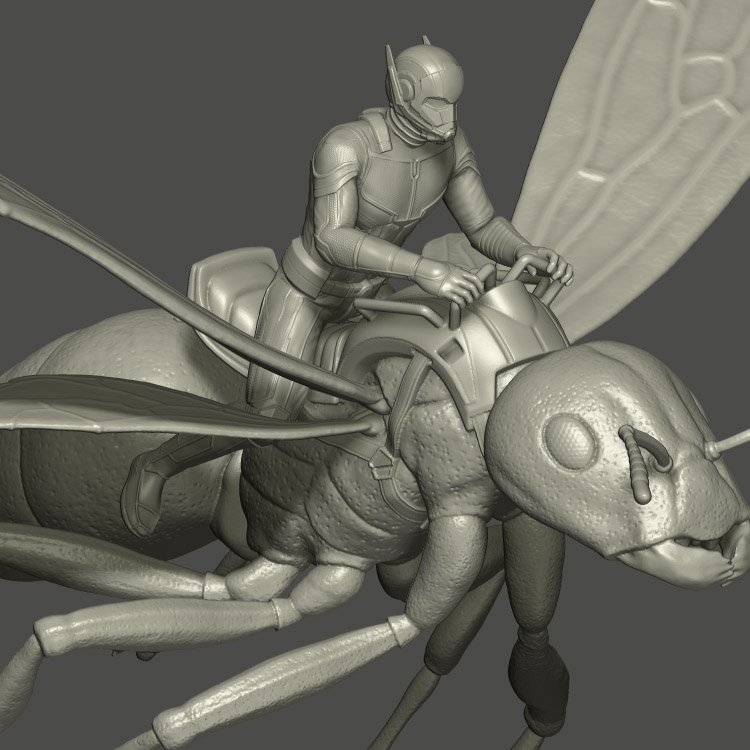 3d打印图纸模型素材蚁人手办STL高精雕刻圆雕图F1700