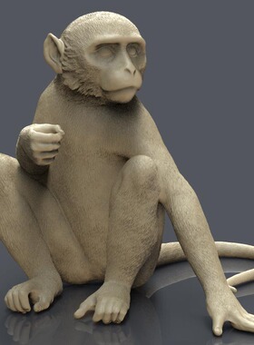 3d打印图纸模型素材文件STL猴子摆件立体圆雕图F5108