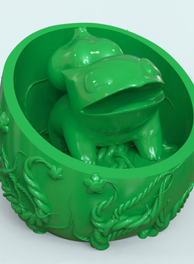 3d打印图纸模型素材精灵宝可梦妙娃种子蛋STL摆件圆雕图F3155