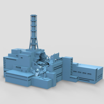 3d打印图纸模型STL切尔诺贝利核第四号反应堆圆雕图F2637