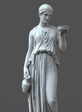 3d打印图纸模型素材希腊罗马赫柏青春女神STL雕塑像圆雕图F2795
