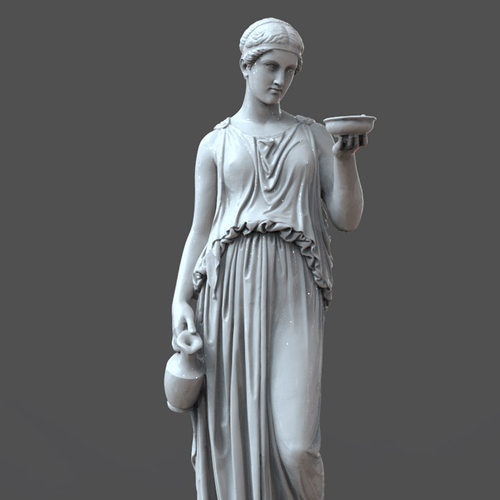 3d打印图纸模型素材希腊罗马赫柏青春女神STL雕塑像圆雕图F2795