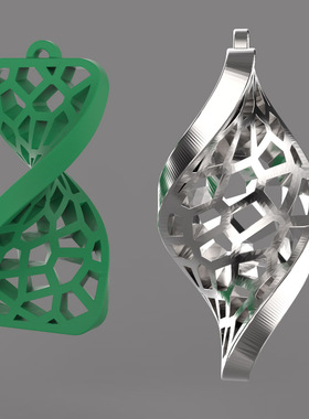 3d打印图纸模型素材Voronoi吊坠STL珠宝圆雕图F2771