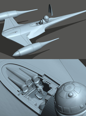 3d打印图纸模型STL星战纳布N-1星际战斗机手办F1975