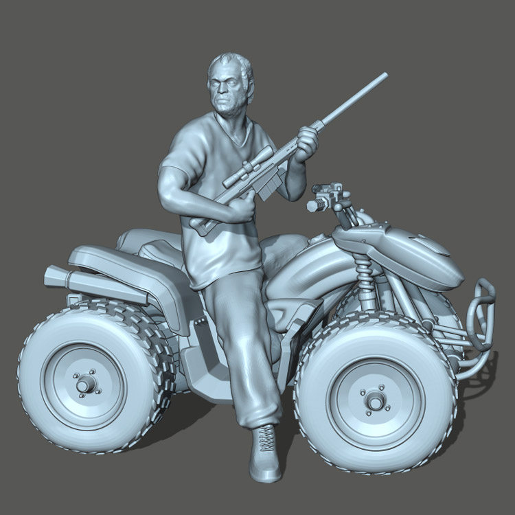 3d打印图纸模型数据STL手办GTA侠盗猎车圆雕图F1932