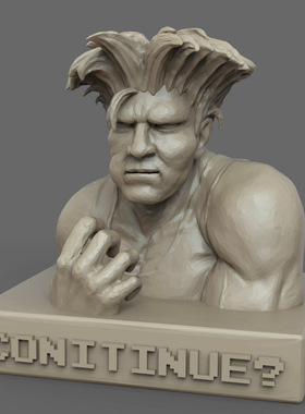 3d打印图纸模型素材街头霸王OBJ古列STL摆件圆雕F2766
