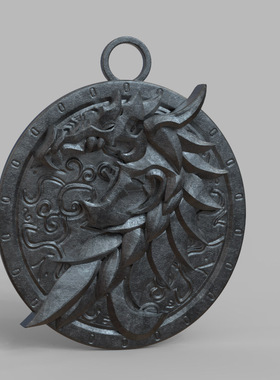 3d打印图纸模型上古卷轴STL黑檀心契约派系吊坠圆雕图F2769