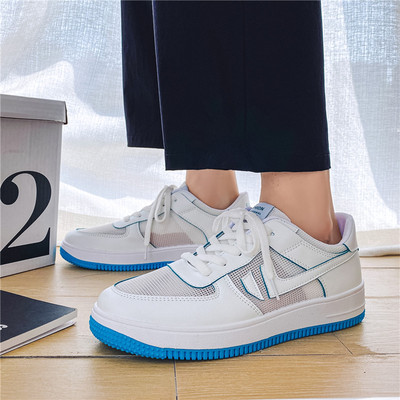 X2265P35夏季男韩版潮流网鞋空军一号小白鞋子男网面透气运动板鞋