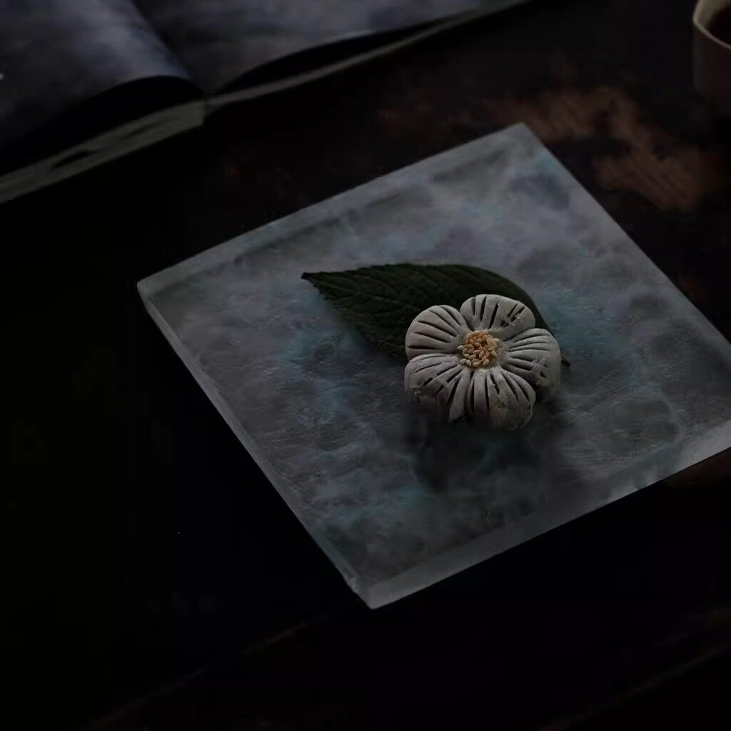 竹矣 | 古法琉璃冰烧壶承方形茶盘果子皿