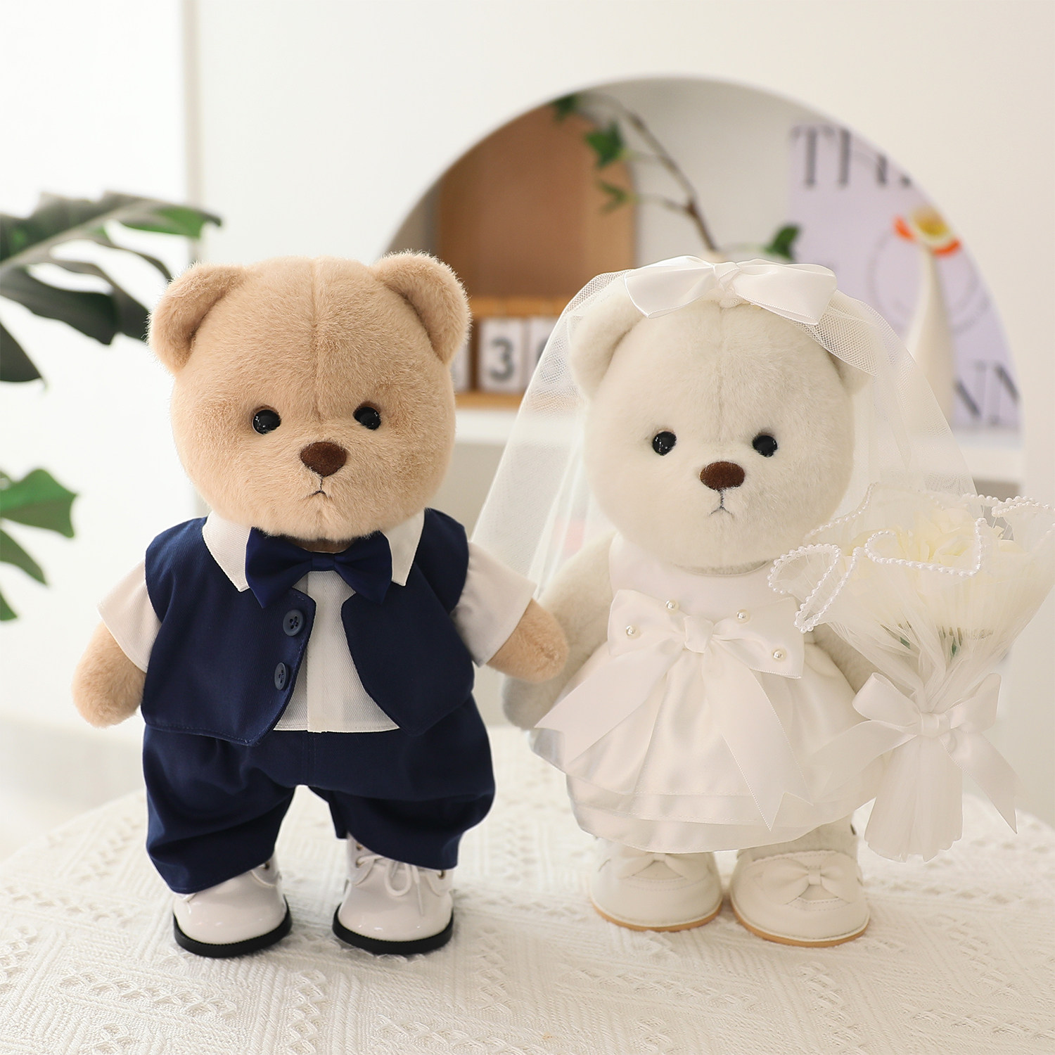 中号30cm莉娜熊替换衣服TeddyTales情侣毛绒小熊衣服婚纱西装鞋子