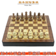 高档成人儿童学生比赛实木折叠拼格大号国际象棋跳棋chess二合一