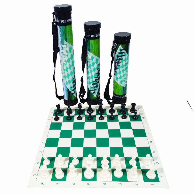 便携式大号桶装国际象棋皮革棋盘国际象棋