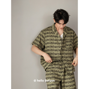套装 开衫 薄款 凉感家居服 休闲外穿大码 新款 贝妍睡衣男夏季 纯棉短袖