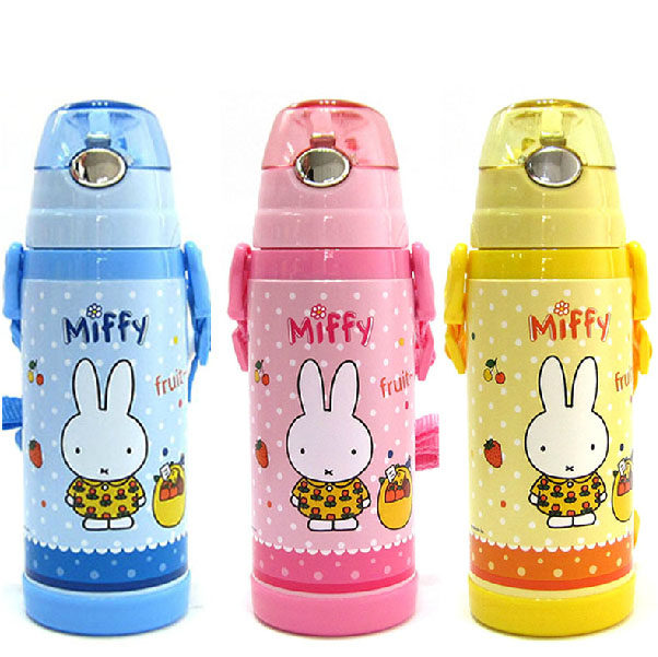 特价包邮Miffy保温杯 不锈钢真空学生米菲吸管杯MF-3418 3417水壶