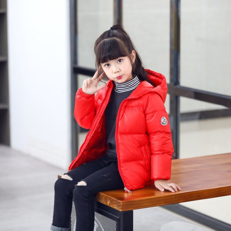 儿童羽绒服轻薄加厚男童女童小童宝宝中大童短款连帽冬装外套童装