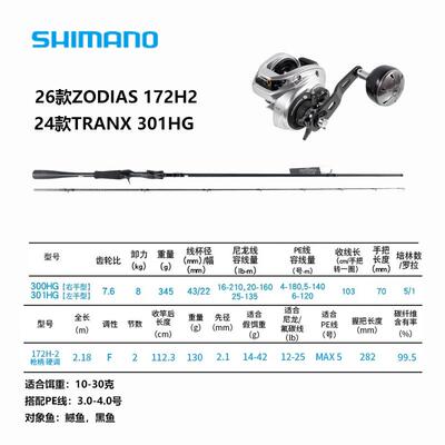 禧玛诺24款ARGUS HUNTER路亚竿+红蝎MD/TRANX/CQMD水滴轮雷强套装