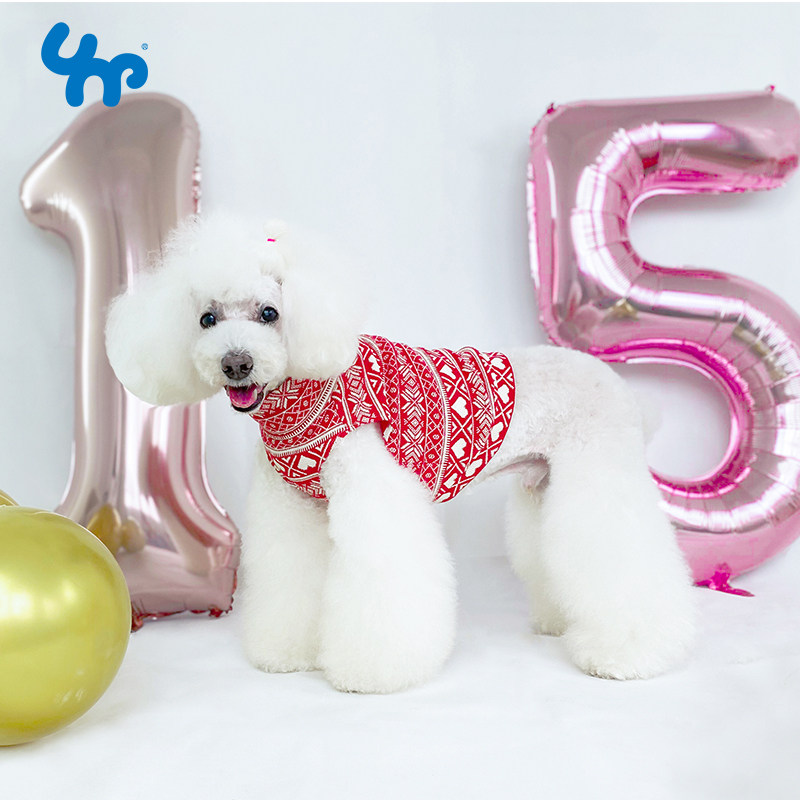 宝眷宠物狗狗衣服民族风打底衫猫咪背心棉衣高领长袖马甲舒适百搭