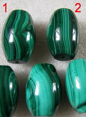 纯天然孔雀石散珠DIY/管珠/桶珠
