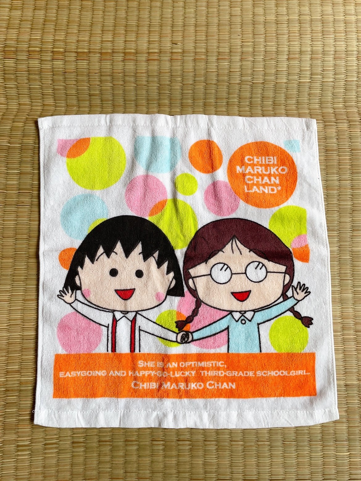 日本正版樱桃小丸子动漫卡通周边毛巾小方巾不掉毛不起球闺蜜款