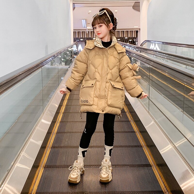 女童羽绒服洋气2025新款儿童冬季外套时髦女孩中长款大童冬装上衣