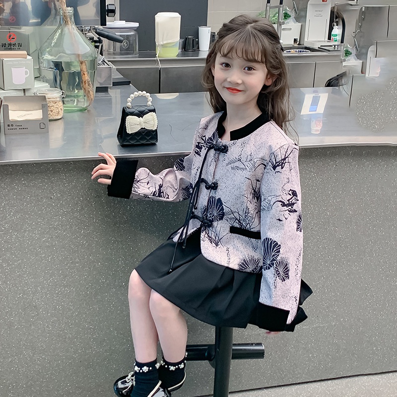 女童连衣裙套装2025春季新款中大童洋气汉服裙子儿童中国风母女装