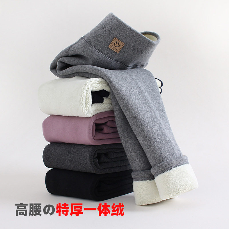 女童加绒打底裤宝宝加厚一体绒高腰特厚羊羔绒儿童保暖裤冬季外穿