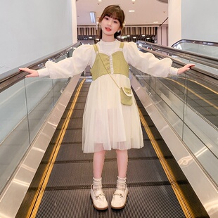 女童连衣裙2025春季新款儿童洋气春装裙子中大童春秋韩版公主裙