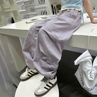 女童裤子2026新款春夏款儿童洋气工装裤中大童女孩休闲长裤阔腿裤