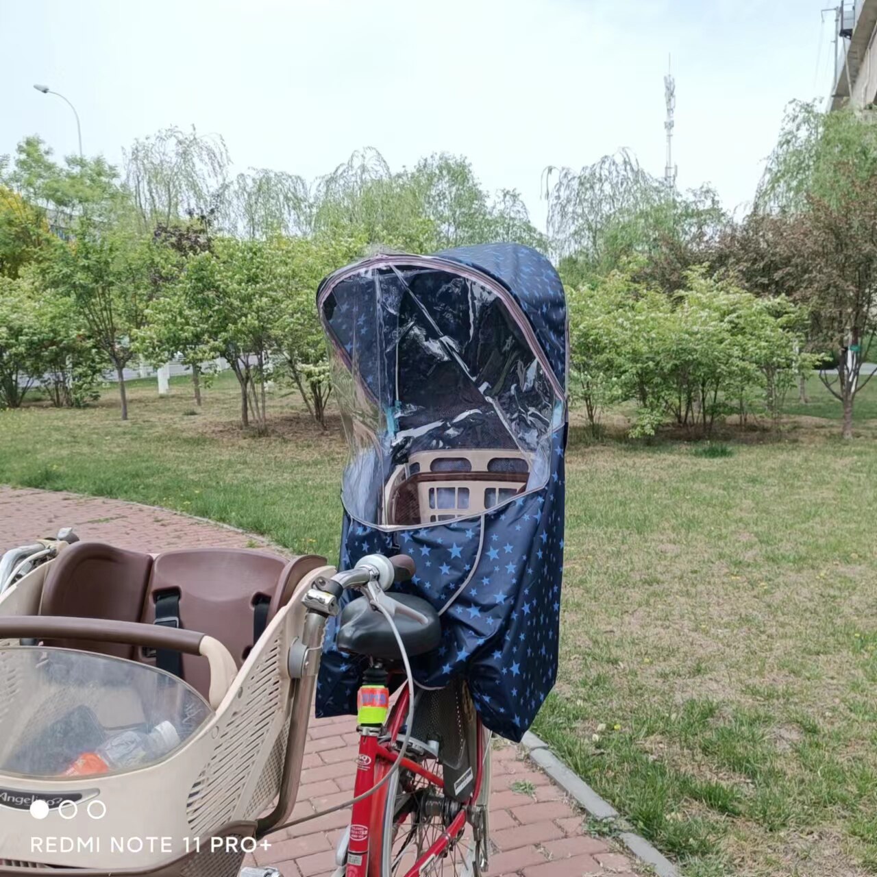 YBSXR OGK款电动自行车儿童后安全座宝宝椅防雨棚加大纱网遮阳网