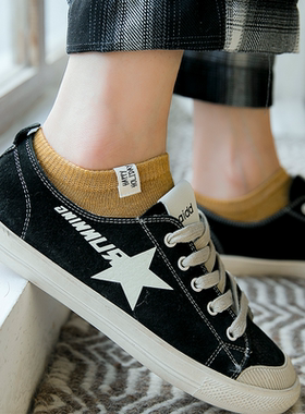 买一送一隐形船袜女纯棉薄款浅口低帮布标透气春夏秋日系防脱韩