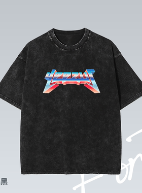Fortee 彩虹椰子 街头做旧水洗落肩潮流印花重磅T恤男女宽松短袖