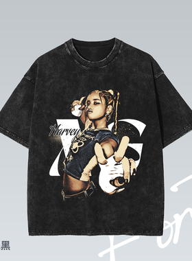 Fortee XG Harvey ALPHAZ音乐说唱千禧年水洗重磅T恤男女宽松短袖