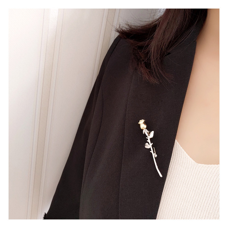 YI YANG QIANXI 장미 브로치 여성 어린 왕자의 핀 하이 엔드 2023 새로운 패션 정장 코사지 액세서리