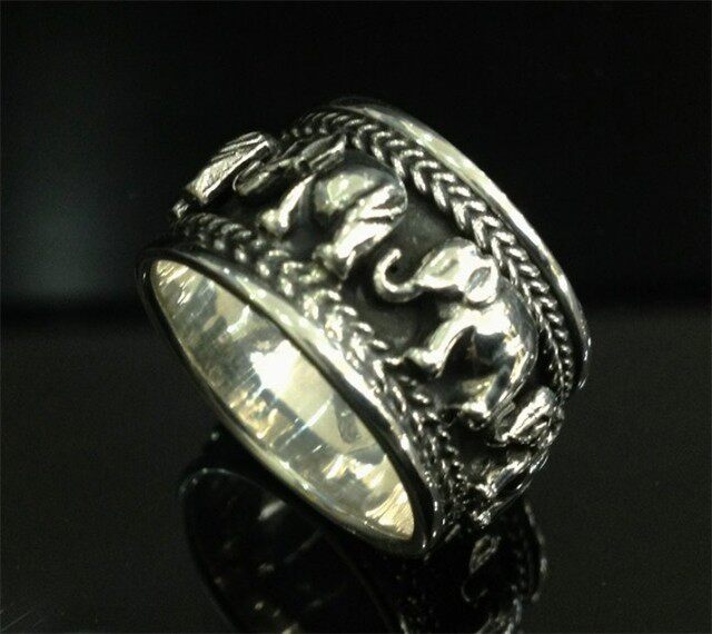 泰国进口--S925泰银--大象--吉祥--特色--戒指戒指/指环情侣银饰