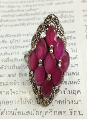 泰国纯银锆石植物花卉戒指