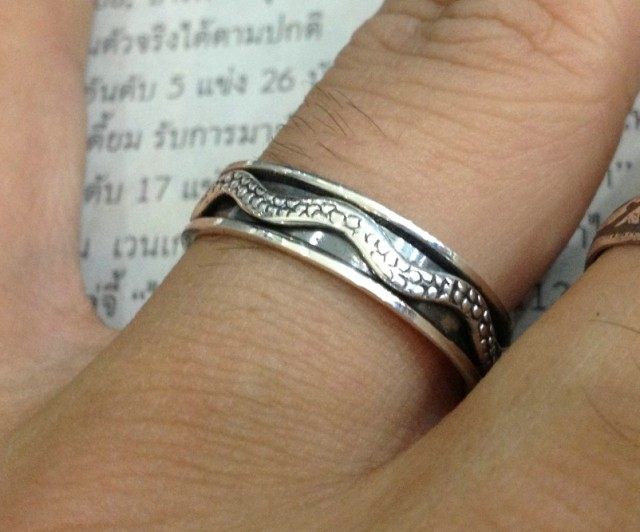 泰国进口-S925泰银-手工银-可转动-时来运转-戒指/指环情侣银饰