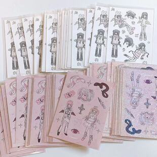 现货韩国milkyhearts贴纸mh手帐甜亚咕卡装饰拼贴少女心梦幻可爱