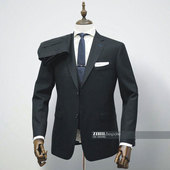 全羊毛经典 基础永恒韩版 英伦西装 男修身 西服套装 量身定制上海实体