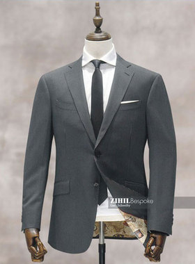 007詹姆斯邦德同款SKYFALL天幕杀机灰色细条纹量身定做上海实体男