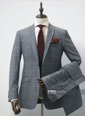 灰色亲王格007无暇赴死邦德电影25同款全羊毛西服套装量身定制做