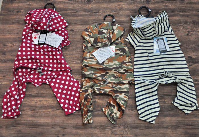 日单剪标强推！迷彩 水玉圆点 横条 宠物狗狗猫咪雨衣 四腿雨衣