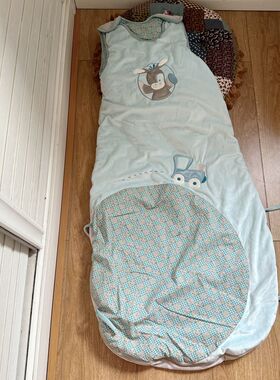 绝版比利时nattou舒适保暖婴儿睡袋秋冬季儿童防踢被无袖夹棉睡被