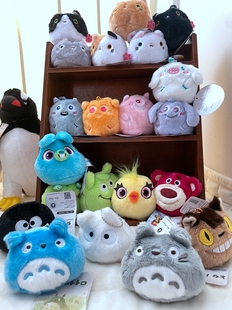 单件包邮龙猫 煤球 三眼怪 草莓熊 小猫咪 沙包脑袋毛绒挂件