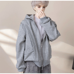 BJD娃衣 原创拼接条运动卫衣 双拉链头 大四 特四 75 77壮叔衣服