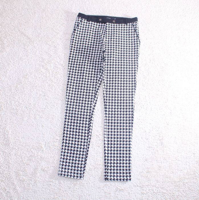 通勤女装修身千鸟格印染棉质小脚打底裤(S367692)