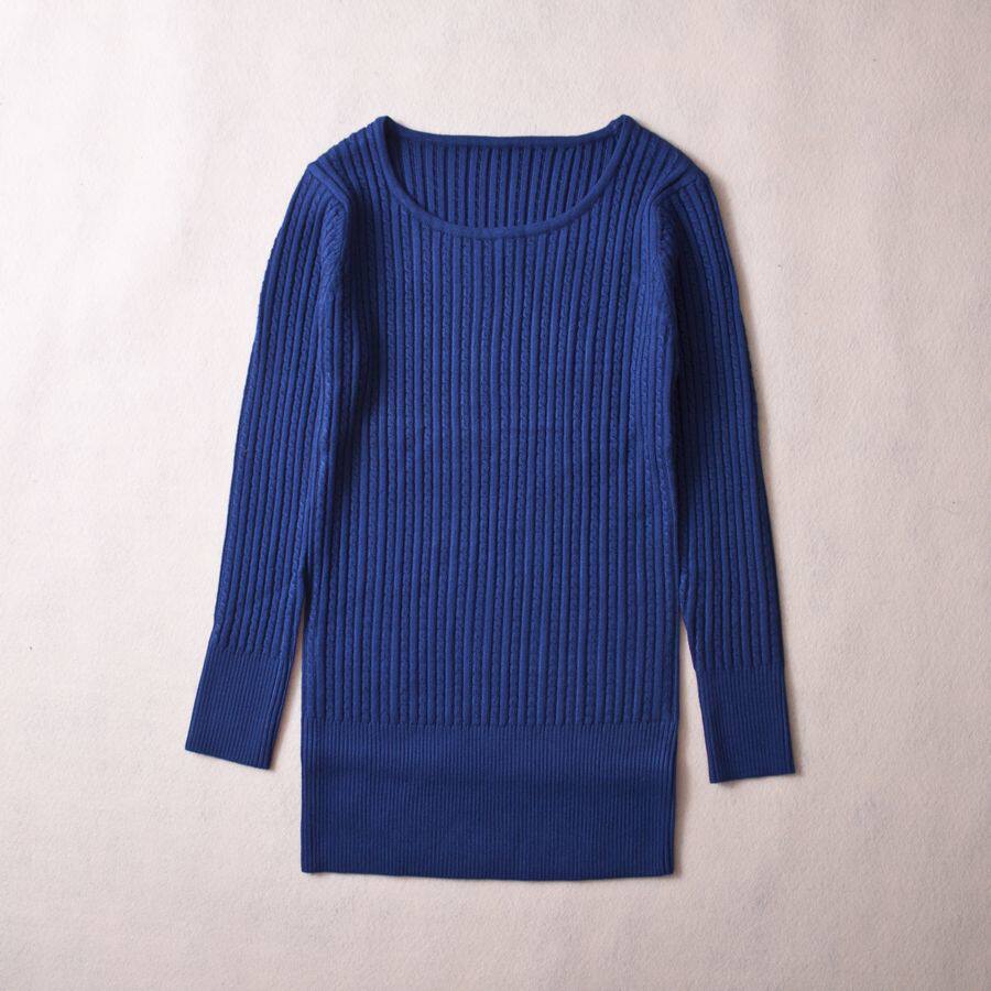 经典麻花 圆领中长款毛衣打底衫