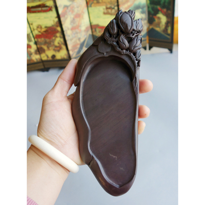 手工雕端砚台特价 麻子坑《芝兰玉树》端砚台 19.5x7.5x4cm