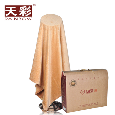 天彩牌珊瑚绒毯子毛毯空调毯午睡毯毛巾被夏凉被玛雅毯180X200